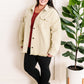 Mineral Wash Button Down Denim Jacket In Fall Pear