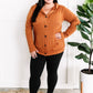 Cable Knit Hooded Cardigan In Burnt Orange