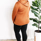 Cable Knit Hooded Cardigan In Burnt Orange