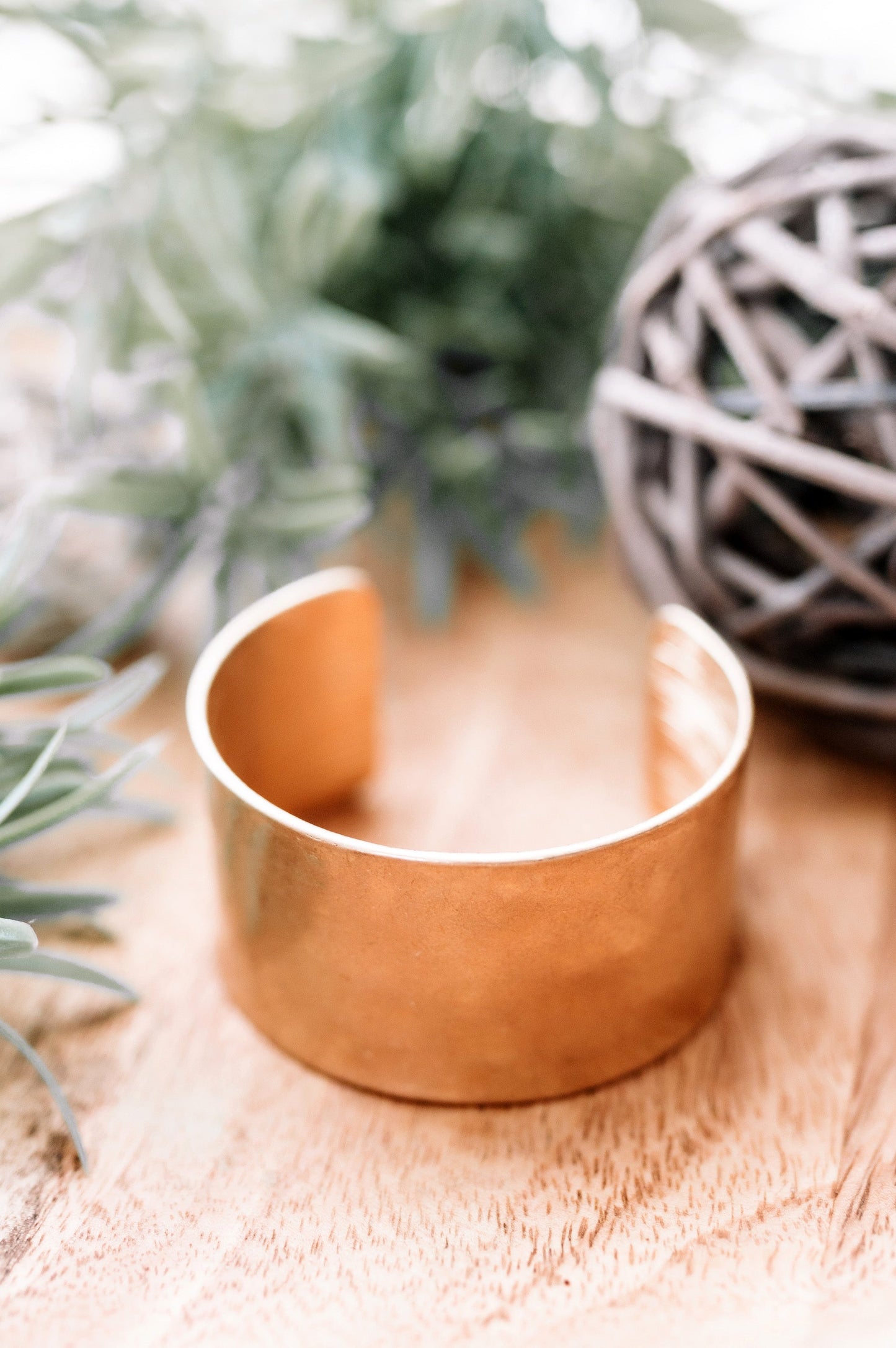 Wide Cuff In Worn Gold