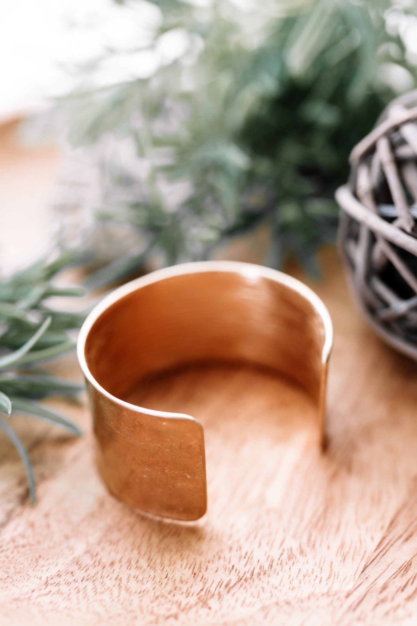 Wide Cuff In Worn Gold