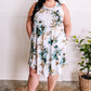 Sleeveless Shift Dress With Pockets In Teal, Yellow & Ivory Florals