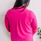Button Down Stretchy Shacket In Malibu Pink