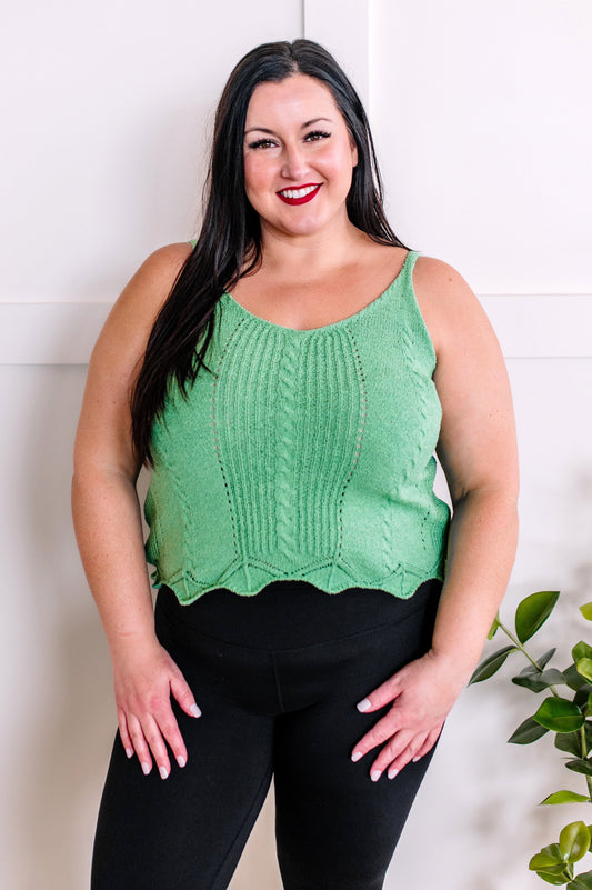 Knit Sleeveless Top In Sea Green