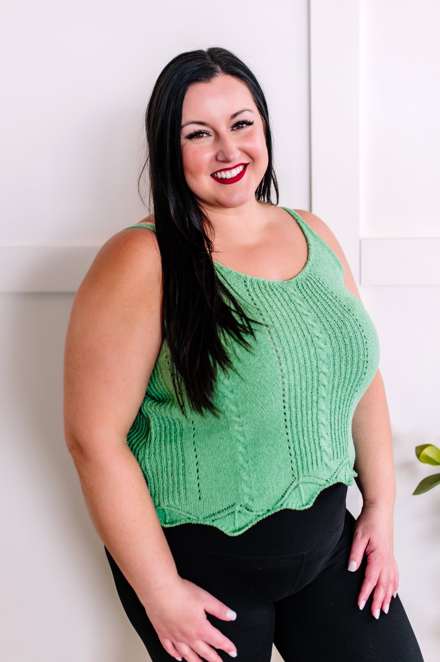 Knit Sleeveless Top In Sea Green