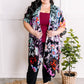Floral Print Kimono In Electric Multicolor