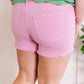 Mid Rise Frayed Hem Shorts By Judy Blue Jeans In Light Pink