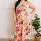 Sleeveless Midi Dress In Colorful Hibiscus Florals