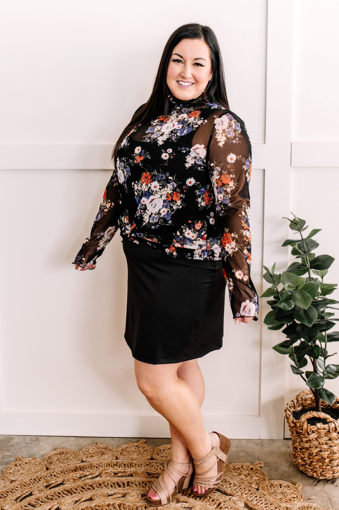 Stretchy Black Dress With Built In Bra In Jet Black