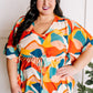 Dolman Sleeve Blouse With Tie Belt Detail In Tuscan Sunset