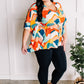 Dolman Sleeve Blouse With Tie Belt Detail In Tuscan Sunset