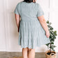 Button Front Dress In Light Aqua Animal Print