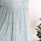 Button Front Dress In Light Aqua Animal Print