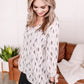 Feather Together Blouse In Ivory & Black