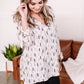 Feather Together Blouse In Ivory & Black