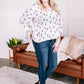 Feather Together Blouse In Ivory & Black
