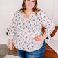Feather Together Blouse In Ivory & Black