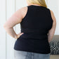 Daily Essential Notched Ribbed Tank in Black