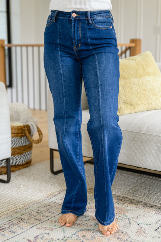 Judy Blue Front Seam Wide Leg Trouser Jeans