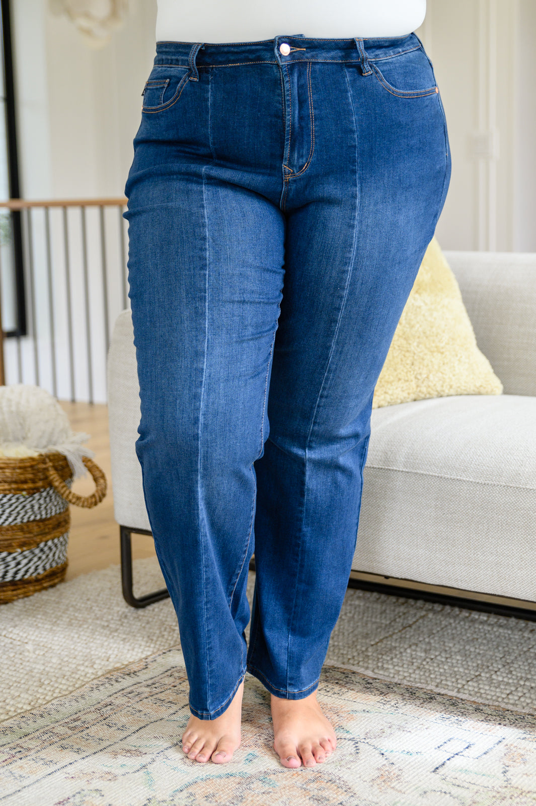 Judy Blue Front Seam Wide Leg Trouser Jeans
