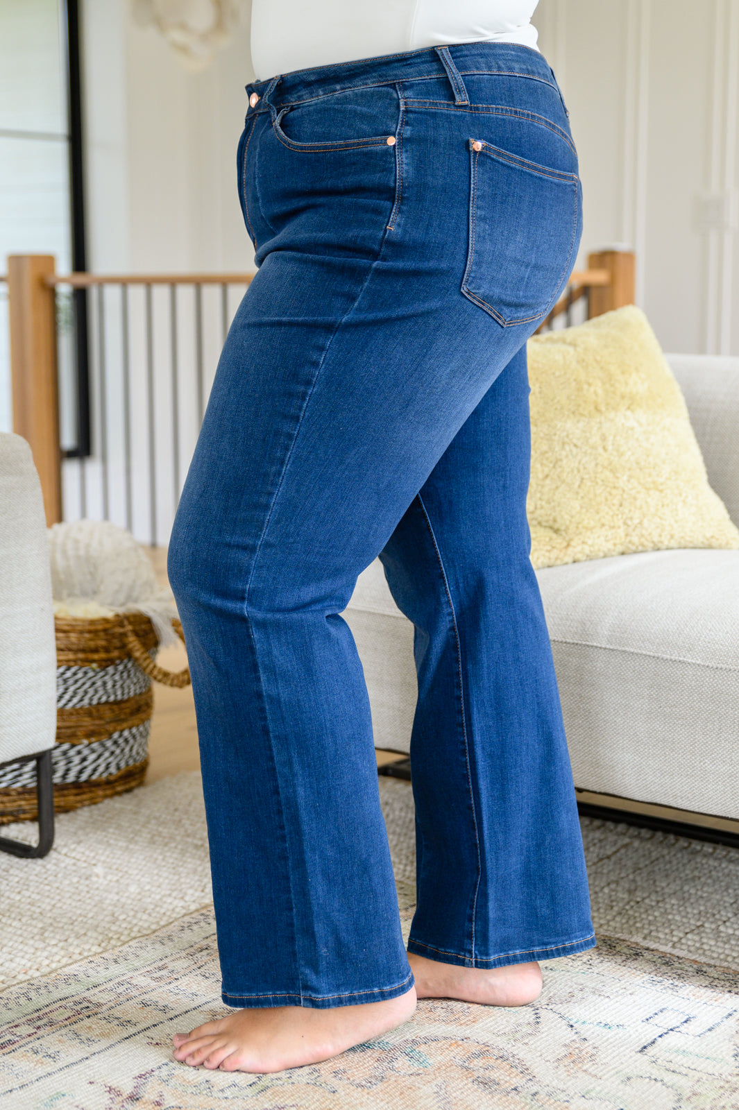 Judy Blue Front Seam Wide Leg Trouser Jeans