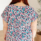 Lizzy Cap Sleeve Top in Navy and Hot Pink Floral