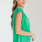 Ruched Cap Sleeve Top in Emerald