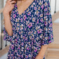 Dearest Dreamer Peplum Top in Navy Floral