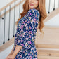 Dearest Dreamer Peplum Top in Navy Floral