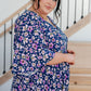 Dearest Dreamer Peplum Top in Navy Floral