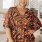 Dearest Dreamer Peplum Top in Abstract Mocha