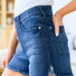 Judy Blue Pull On Dolphin Hem Denim Shorts