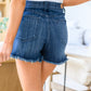 Judy Blue Pull On Dolphin Hem Denim Shorts