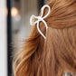 Delicate Bow Claw Clip in White