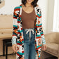 Desert Winter Aztec Print Long Cardigan