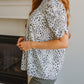 Dottie Ruched Mock Neck Blouse