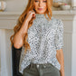 Dottie Ruched Mock Neck Blouse