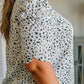 Dottie Ruched Mock Neck Blouse