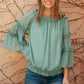 Dreaming Of Swiss Dots Top in Sage