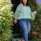 Dreaming Of Swiss Dots Top in Sage