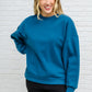 Drop Shoulder Sweatshirt In Teal