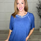The Remix Mineral Washed Oversized T-Shirt in Light Navy