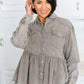 Earl Grey Button Up Long Sleeve Top
