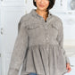 Earl Grey Button Up Long Sleeve Top