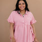 Can't Leave You Behind Tunic Dress- Pink