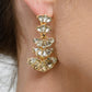 Ella Smoky Crystal Drop Earrings in Light Topaz
