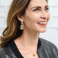 Ella Smoky Crystal Drop Earrings in Light Topaz