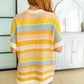 Embrace Me Striped Half Sleeve Knit Cardigan