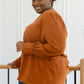 Enjoy This Moment V Neck Blouse In Toffee