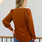 Enjoy This Moment V Neck Blouse In Toffee
